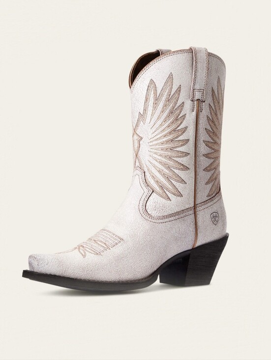 Ariat Shoes - Leather Goldie Ariat Women's Size 11 Wide White Western Embroidered Cowboy Boots